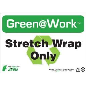 Zing Environmental Awareness Sign, Header Green at Work, Stretch 