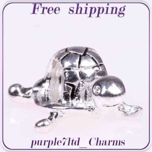1pc silver tortoise bead for European bracelet beads charm 60Y  