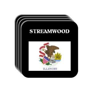  US State Flag   STREAMWOOD, Illinois (IL) Set of 4 Mini 