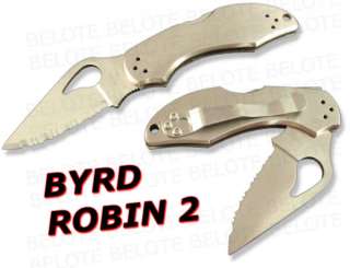 Spyderco Byrd Robin 2 SS Serrated Edge Knife BY10S2 NEW  