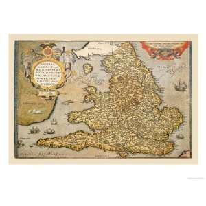   England Giclee Poster Print by Abraham Ortelius, 16x12