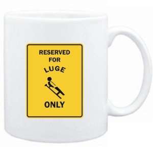 Mug White  RESERVED FOR Luge ONLY  PARKING SIGN Sports  