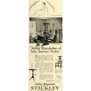  1928 Ad Early American Stickley Furniture Candle Stand 