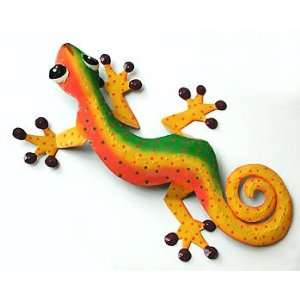   Tropical Gecko   Caribbean Steel Drum Art 8x13