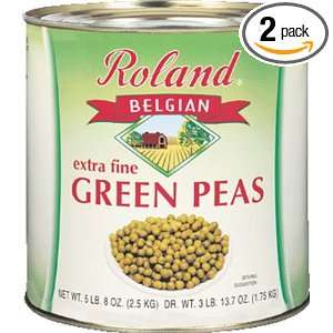 Roland Extra Fine Green Peas, 5 Pound. 8 Ounce can (Pack of 2)  