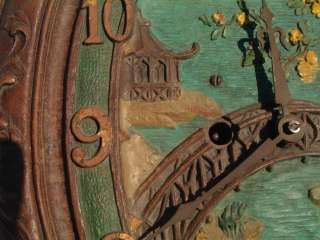 Blossom Time Art Clock ca 1928 River Scene Pressed WOOD  
