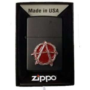  Zippo Custom Lighter   Anarchy Emblem Logo Symbols Black 
