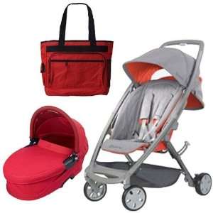 Quinny CV061AQDKT2 Senzz Stroller Flame with Dreami Bassinet and 