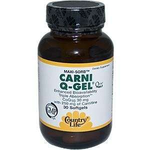  Country Life Maxi Sorb Carni Q gel CoQ10, 30 mg, 30 Count 