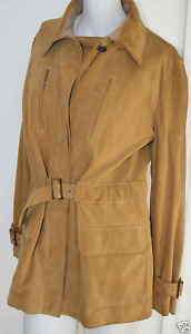 MALO Camel Suede Safari Coat sz 48 or 12 Jacket  