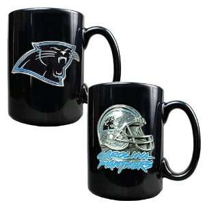 Carolina Panthers NFL 2pc Coffee Mug Set Helmet/Primary Logo