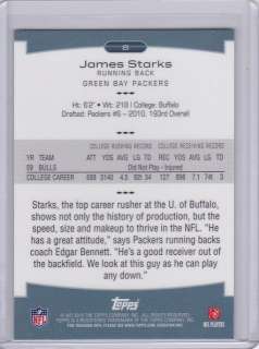 James Starks RC 2010 Topps Platinum Browns  