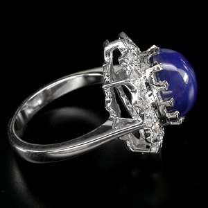 FLAWLESS TOP DEEP BLUE STAR SAPPHIRE 925 SILVER RING  