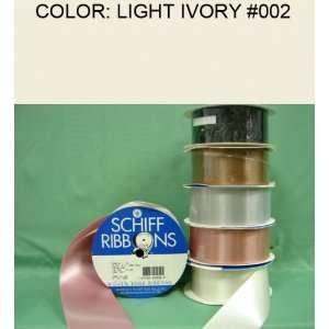   SINGLE FACE SATIN RIBBON Light Ivory #002 3/8~USA 