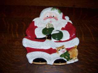 Fitz & Floyd Holiday Santa Canape Plate  