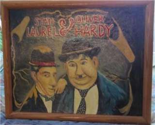 Orig. Oil Canvas Board by William Seegert Laurel Hardy  