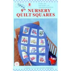  Transportation Stamped Cross Stitch 9 Inch Nursery Quilt 