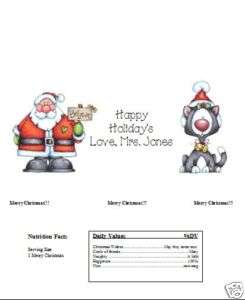 Christmas 5 oz. Candy Bar Wrappers Personalized Cute  