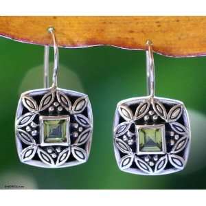  Peridot earrings, Cassava Leaves Jewelry