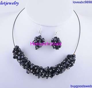 wholesale 8sets natural stone cluster beaded necklaces  
