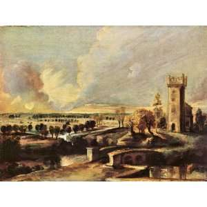 Landscape with the tower of the castle Steen by Rubens canvas art 