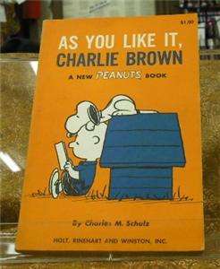 AS YOU LIKE IT, CHARLIE BROWN 1st Edition pback VG  