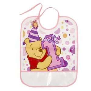  Poohs 1st Birthday   Girl Bib Toys & Games