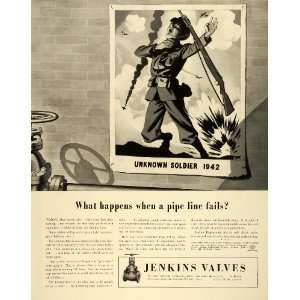  1942 Ad Jenkins Bros. NY Valves War Production WWII 