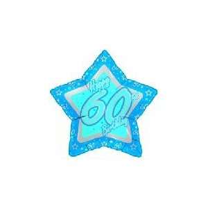   60th Birthday Blue Star   Mylar Balloon Foil