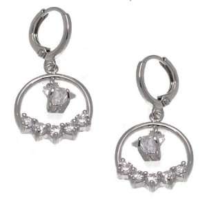  Kimora Silver Plated Crystal Pierced Earrings Jewelry