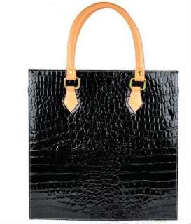   leather Handbag crocodile pattern square shaped bag big girl bag