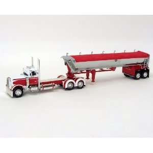   Red & White Peterbilt 379 with Half Dump Trailer by DCP Toys & Games