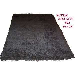  MER Super Shaggy SS02 Black 5 X 8 Area Rug