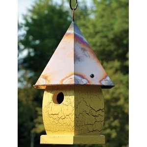    Florentine Bird House in Blue Pickle and Gold