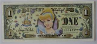 2005 $1 Disney Dollar 2005 CINDERELLA $1 DISNEYLAND DOLLARS  