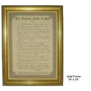   Rules of Golf (FrameClassic Gold (17 inches x 21 inches)) Sports