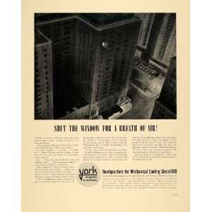 1940 Ad York Ice Machinery City Hotel Building Night 