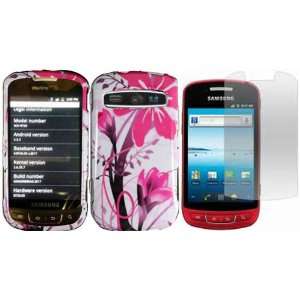 Pink Splash Hard Case Cover+LCD Screen Protector for Samsung Admire 