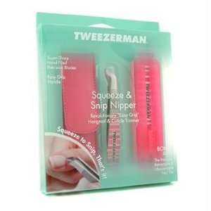 Squeeze & Snip Nipper With Zip File   Pink Stripes   Tweezerman 