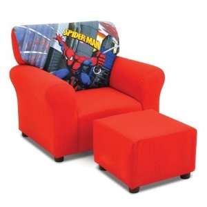   1960 1 SMR Spiderman Red Club Chair and Ottoman Set