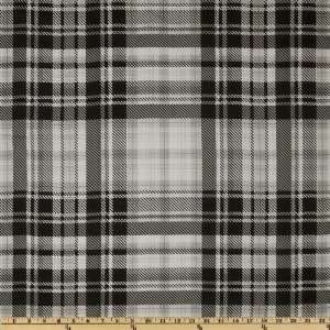  52 Wide Cotton Voile Plaid Black/White Fabric By The 