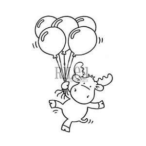  Riley & Company Cling Mount Rubber Stamp Balloons Riley; 2 
