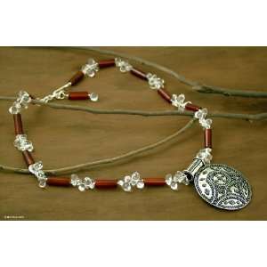  Quartz and carnelian pendant necklace, Charisma Jewelry