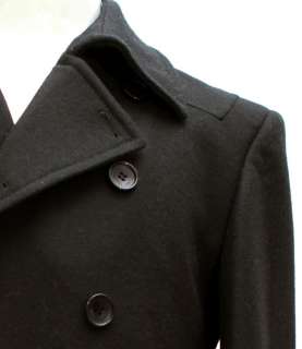 USA SELLER Mens Luxury Wool Coat Black Outerwear Double Breasted 