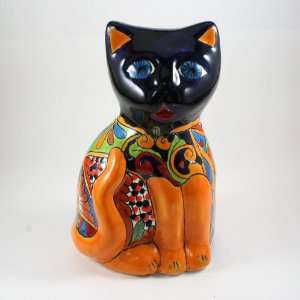  Mexican Talavera Cat   10 Tall 