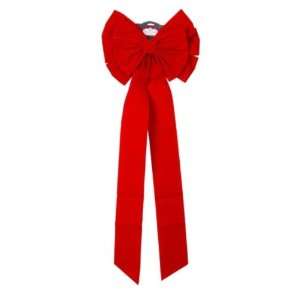  Trim a Home Large Red Flock Bow Christmas Decoration 