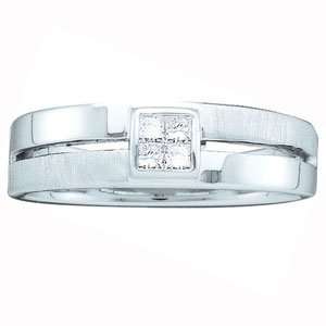   Carat Invisible Princess Diamond 14k White Gold Wedding Ring Jewelry