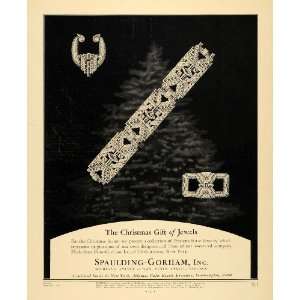 1930 Ad Spaulding Gorham Stone Jewelry Christmas Gift   Original Print 