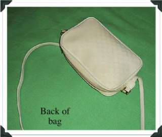 Vintage Ivory Leather GUCCI Shoulder Strap Bag Purse w/Gold Fob~ #007 