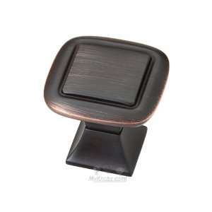 Southampton   1 1/4 square knob with square base in bronze with coppe